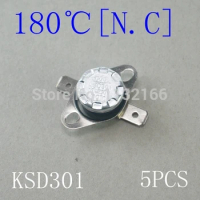 5PCS 180 degree Ceramic Base Contact NC Button Temperature Switch Sensor Controller Thermostat KSD301