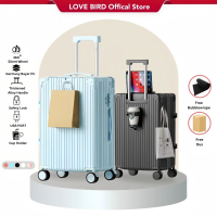 Love bird Koper Troli 24 Inch Kapasitas Besar Koper Tempat Gelas Air 20 Inch Multifungsi Koper 22 In