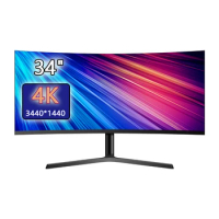 34 inch Curved Monitors 4k Gamer HD Gaming Monitors 165hz LCD displays for desktop HDMI/DP Monitor PC for Computer 1500R HDR400