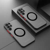 Sarung pelindung magnet matte kalis kejutan untuk Samsung Galaxy A24, A54 5G, A34 5G, A14 5G, A14 4G