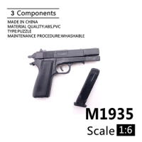 1/6 M1935 Gun Model 4D Assemble Model For 12" Action Figure Plastic Black Soldier Weapon Accessory Toy