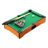 Mini Table Pool Set Eye Hand Coordination Cues Snooker Miniature Billiard Game Wood for Playhouse Indoor Office Party Desktop