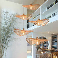 服裝店吊燈商城創意造型燈竹編火鍋店餐廳燈客廳個性異形樓梯燈具