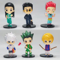 10Cm HUNTERxHUNTER Anime Figures PVC Model Toys 6Pcs/Set Kurapika Zoldyck Gon Freecss HUNTERxHUNTER Action Figures Anime Toys