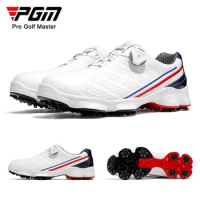PGM Golf Shoes Mens Comfortable Knob Buckle Golf Men's Shoes Waterproof Wide Sole Sneakers Spikes Non-Slip XZ107