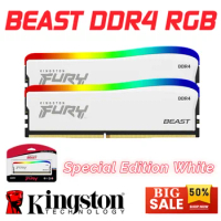 Kingston FURY Beast DDR4 Memory RGB up to 3200MT/s White glows DDR4 3200MHz 3600MHz RGB Desktop Motherboard RAM 16GB 32GB New
