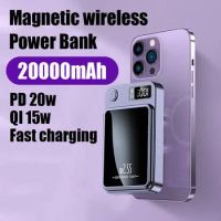 Magnetic Wireless Charger Power Bank 20000mAh Super Fast Charging Powerbank For Samsung Xiaomi Portable Induction Charger 2023