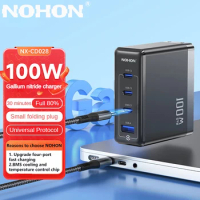 NOHON GaN 100W USB C Fast Charging Charger For iPhone 15 14 Pro Samsung Xiaomi Macbook IPAD Laptop 67W 35W Type C Quick Chargers