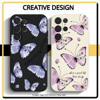 Butterfly Fashion Case For Samsung Galaxy S8 S9 S10 S20 S21 S22 S23 S24 Plus Ultra FE Shockproof Matte Soft TPU Silicone Cover