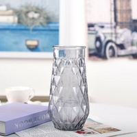 玻璃花瓶 創意彩色透明富貴竹干花花器 客廳插花擺件 小清新