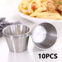 60ml 10pcs Wadah Kecap Dan Saus Sauce Cup Stainless  304 Stainless Steel Hot Pot Dipping Bowl