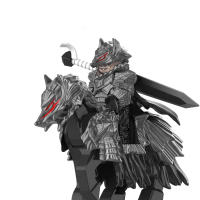 FQ101 Berserk Warrior Mount Magnetic Weapon Anime Medieval Building Block Figure Assembly Toy untuk
