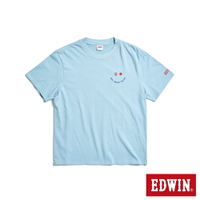 EDWIN  寬版 吉普車印花短袖T恤-男款 淺藍色