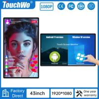 TouchWo 43 55 65 Inch Touch Screen Monitor school kindergarten Touch Screen All In One Pc electronic interactive whiteboard