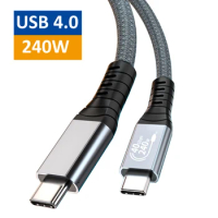 USB C Cable Fast Charge USB4 Type C Cable 40Gbps Data Transfer USB4.0 Video Audio Cable PD 100W/240W 8K Compatible Thunderbolt 4
