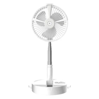 Desktop Portable Folding Fan USB Rechargeable Spray Hydrating Mini Fan Telescopic LED Fan
