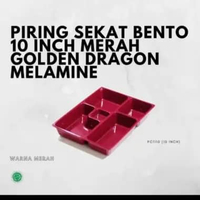 Piring Makan Bento Sekat 5 Melamin Premium Golden Dragon Melamine Bento Box Oriental Jepang Piring M
