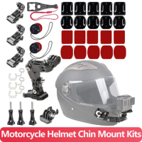 Accessories Kit for GoPro Hero 12 11 10 9 8 7 Black Silver 6 5 4 Osmo Motorcycle Helmet Chin Mount Go Pro Insta360 SJCAM AKASO
