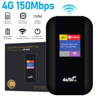 4G WiFi Router 150Mbps Portable Pocket WiFi Router 2100mAh MiFi Modem with Sim Card Slot Wide Coverage for Outdoor Travel