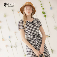 【IRIS 艾莉詩】氣質翻領格紋洋裝(42608)