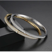 Hot Brand Luxury Fashion Classic Bangle Jewelry Cubic Zirconia For Men Party Wedding Bangle Top Quality Punk Bangle New Jewelry