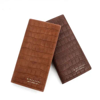2024 Mens Crocodile Pattern Long Wallet PU Leather Large capacity multi-card wallet Purse Top Grade Soft Branded Coin For Men