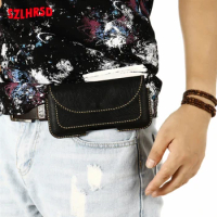 Insert card Belt Waist Bag business Genuine Leather Case for Xiaomi Redmi Note 7 pro Note 7S Cover for Xiaomi Redmi 7A Phone bag