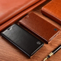Crazy Horse Genuine Leather Phone Case For XiaoMi Redmi Note 10 10s 10T Pro Case Redmi Note10 Lite Magnetic Flip Cover