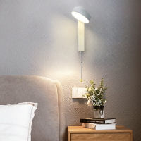 現代簡約壁燈臥室床頭燈帶拉線開關北歐可旋轉客廳燈樓梯過道燈飾