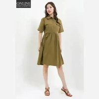 Giordano Women's (Online Exclusive) Beau Monde Woven Dress 1346420975 M Olive Green