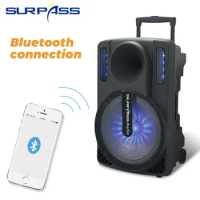Speaker Karaoke Portable outdoor big power 400W Bluetooth-compatible DJ HiFi stereo Speakers Subwoofer 15inch Loudspeaker Radio