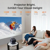JMGO N1 Pro Projector 1080P FHD, 4K MALC™ Tri-Color Laser Portable Outdoor Projector with Android TV 11, Freestyle Gimbal