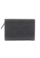 Gucci Pre-Loved Gucci GG Emblem small wallet Bi-fold wallet leather black