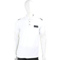 Emporio Armani EA7字母徽標棉質白色短袖POLO衫(男款)