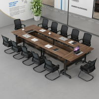 折疊培訓桌會議桌組合培訓桌椅長條桌移動會議室翻闆桌