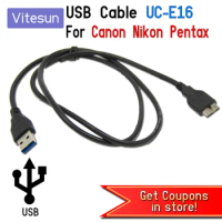 USB Micro3.0 Data Power Cable UC-E14 for Nikon D800 D800E D810 D850 Canon 5Ds R, 5D Mark IV, 7D Mark II Pentax 645Z K-3 II