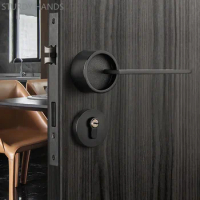 Zinc Alloy Door Knob with Lock and Key Modern Bedroom Door Lock Mute Security Door Locks Furniture Hardware Indoor Lockset
