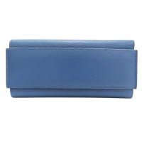 【二手名牌BRAND OFF】HERMES 愛馬仕 藍色 Evercolor牛皮 Passant 長夾 X刻
