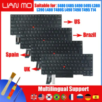 US UK SP BR Keyboard for Lenovo Thinkpad E490 E495 T490 T495 T480S E480 E485 L380 L480 L390 L480 T14 GEN1 01YP280 01YP400