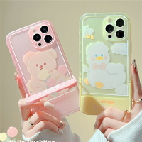 手機殼 ● 粉色折疊小熊支架適用iPhone12Pro max蘋果13手機殼11矽膠xs xr女
