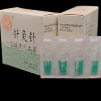 200 pcs plastic handle disposable acupuncture and moxibustion needle 0.12 * 15mm 0.12 * 7 face needle 0.16 * 7mm