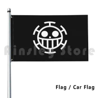 Law Flag Flag Car Flag Funny Mugiwara Trafalgar D Water Law Trafalgar Jolly Roger Skull