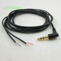 Aipinchun 3.5mm 3-tiang lenturan Jack DIY Earphone Audio kabel fon kepala pembaikan penggantian kord LC-OFC wayar A34
