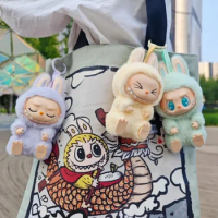 New Genuine Labubu The Monsters Sitting Party Enamel Plush Labubu Macaron Second-generation Pendant