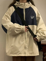 防風外套 衝鋒外套 衝鋒衣 小個子冬季外套女加絨加厚沖鋒衣新款2023撞色設計感棉服上衣『ZW4135』