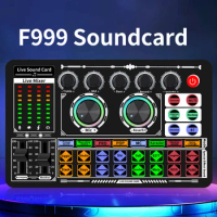 Soundcard F999 Audio USB External Sound Card mic Mixer Bluetooth phone PC