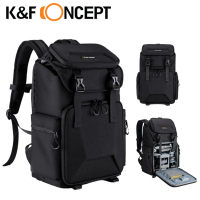 【K&amp;F Concept】新休閒者 專業攝影單眼相機後背包 防撞防水 黑色 體積25L容量22L(KF13.098V2)