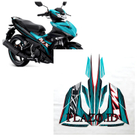 stiker striping lis les motor yamaha jupiter mx king 2022 hitam-tosca