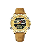 นาฬิกาข้อมือผู้ชาย รุ่น NF9208 D สายหนัง 45 มม. สีน้ำตาล