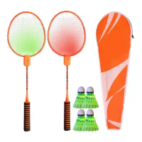 Light Up Badminton Rackets Set Training Led Badminton Racket And Shuttlecocks Nylon Badminton Racquet Set For Colorful Luminous
